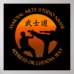 Affiche Martial Arts Karate Taekwondo Kung Fu Studio Propr