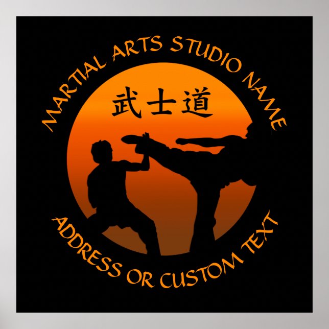 Affiche Martial Arts Karate Taekwondo Kung Fu Studio Propr (Devant)