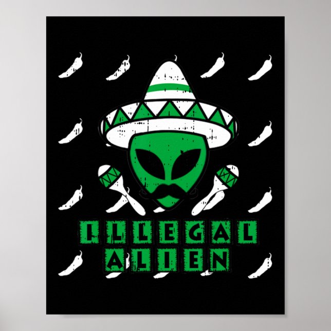 Affiche Martian Alien illégal Zone mexicaine-51 Hallowee a (Devant)