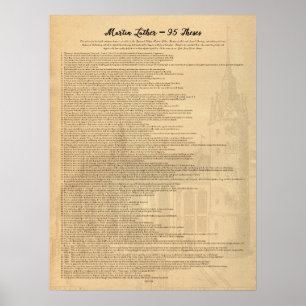 Affiche Martin Luther 95 Theses (Eng) Eglise Wittenberg