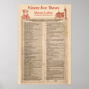 Affiche Martin Luther 95 Theses (latin original)