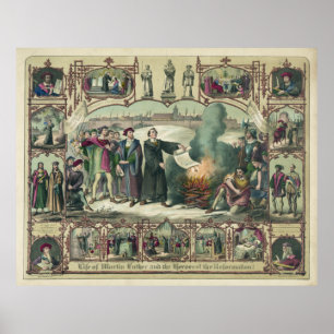 Affiche Martin Luther et héros de la réforme [1874]