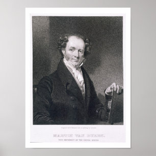 Affiche Martin Van Buren, gravé par E. Wellmore (engravi