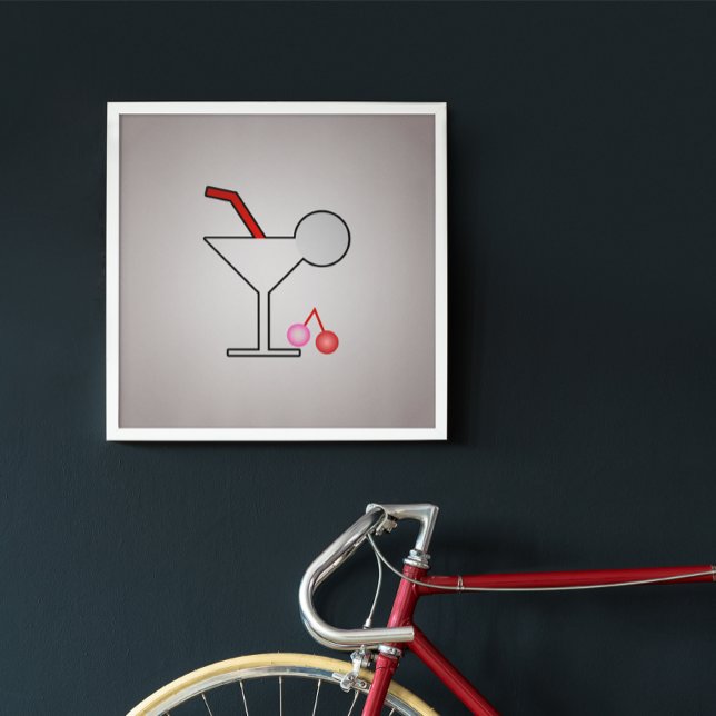 Affiche Martini amusant - Cocktail rétro avec tonneau de c (Créateur téléchargé)