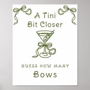 Affiche Martini Baby Shower - Combien de rubans