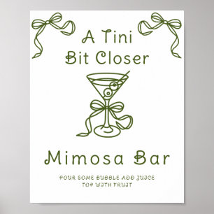 Affiche Martini Bow Bride douche Mimosa bar