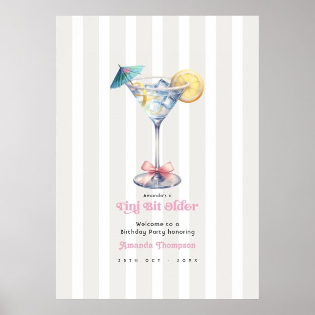 Affiche Martini Cherry on Top Fête d'anniversaire de bienv (Devant)