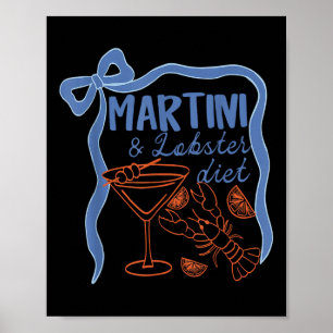 Affiche Martini Et Homard Diet Côtière Été Amusant Summe