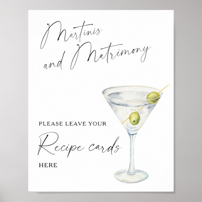 Affiche Martini nuptiale Votre carte de recette ici (Devant)