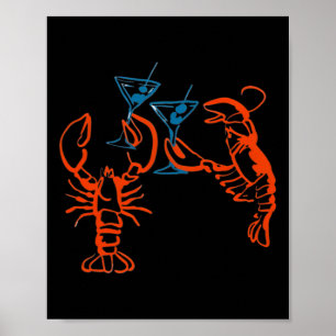 Affiche Martini Red Lobster Cuisine Italienne Esthétique É