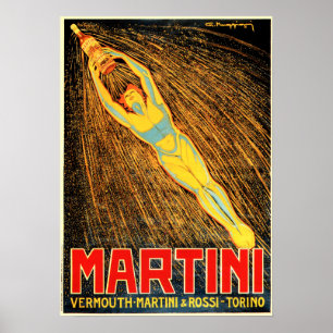 Affiche Martini & Rossi Vintage italien Vermouth Liqueur