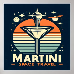 Affiche Martini Space Travel Lift Off Logo