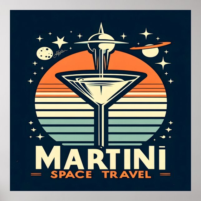 Affiche Martini Space Travel Lift Off Logo (Devant)