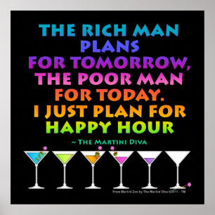 Affiche MARTINI ZEN - Plan for Happy Hour Posters, Print