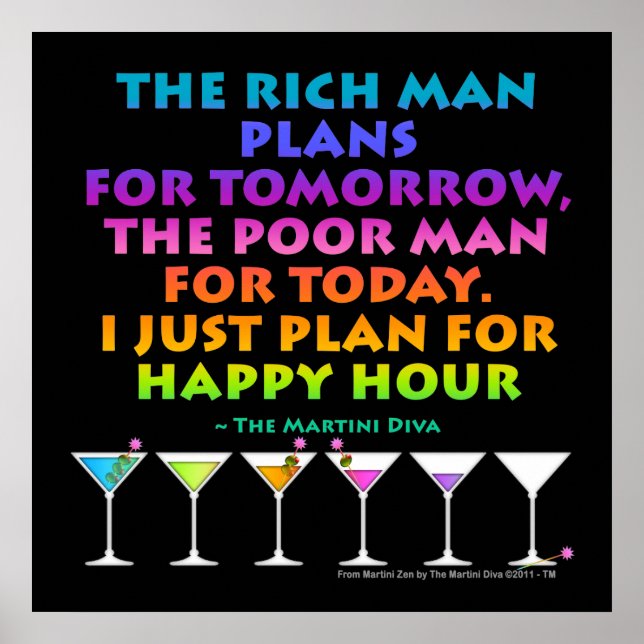 Affiche MARTINI ZEN - Plan for Happy Hour Posters, Print (Devant)