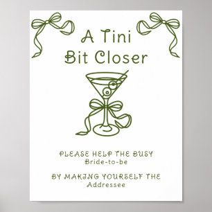 Affiche Martinis & Bow Aident la mariée occupée Adresse