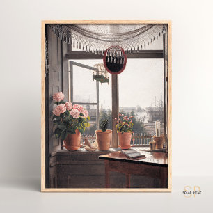 Affiche Martinus Rorbye Vue de la douleur de la fenêtre de