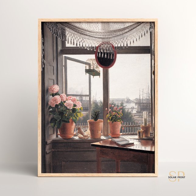 Affiche Martinus Rorbye Vue de la douleur de la fenêtre de (Créateur téléchargé)