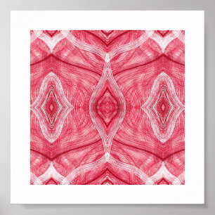 Affiche Martyre Abstrait Art Aquarelle Rouge Blanc