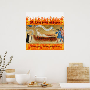 Affiche Martyre de St. Lawrence, avec deux religieuses (M
