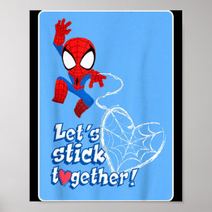 Affiche Marvel Spider-man Restons Ensemble Saint-Valentin