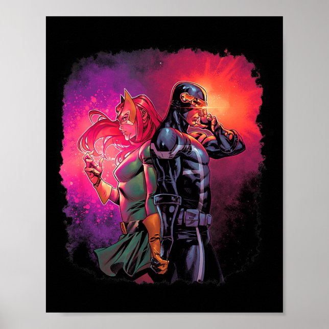 Affiche Marvel X-men Cyclope &amp; Jean Grey Variante Vale (Devant)