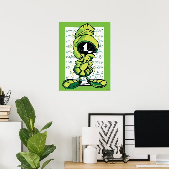 Affiche MARVIN THE MARTIAN™ - Croquis (Bureau à domicile)