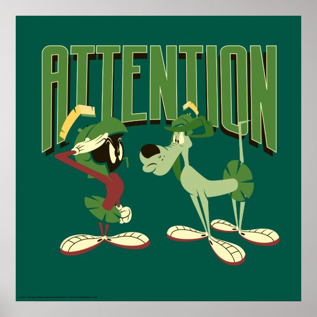 Affiche MARVIN THE MARTIAN™ & K-9 "Attention" (Devant)