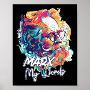 Affiche Marx Mes Mots Drôle Philosophie Lover Citation Phi
