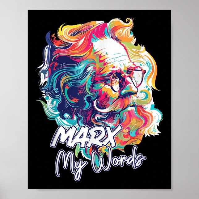 Affiche Marx Mes Mots Drôle Philosophie Lover Citation Phi (Devant)
