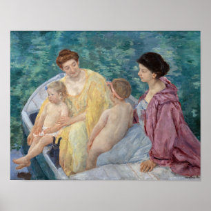 Affiche Mary Cassatt - Deux mères et enfants dans un batea