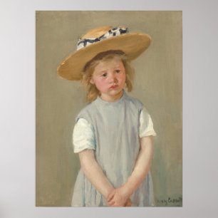 Affiche Mary Cassatt - Enfant au chapeau de paille