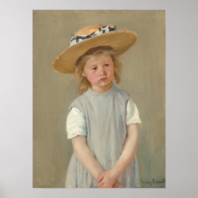 Affiche Mary Cassatt - Enfant en paille Casquette (Devant)
