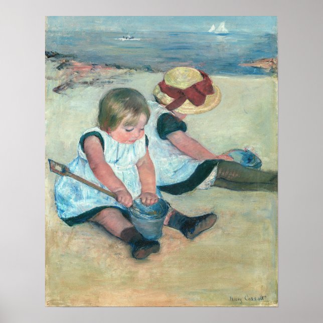 Affiche Mary Cassatt - Enfants jouant sur la plage (Devant)