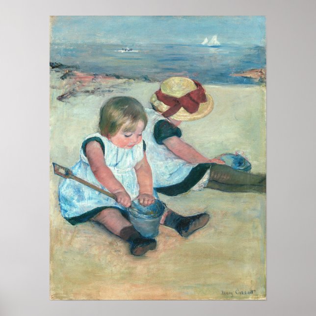 Affiche Mary Cassatt - Enfants jouant sur la plage (Devant)