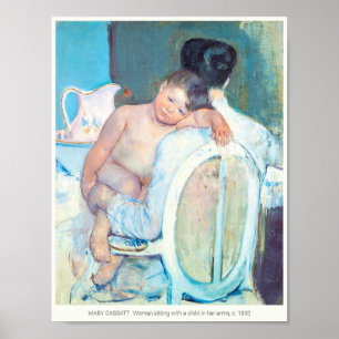 Affiche Mary Cassatt Femme assise avec bras enfants c1890