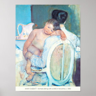 Affiche Mary Cassatt Femme assise avec bras enfants CC1205