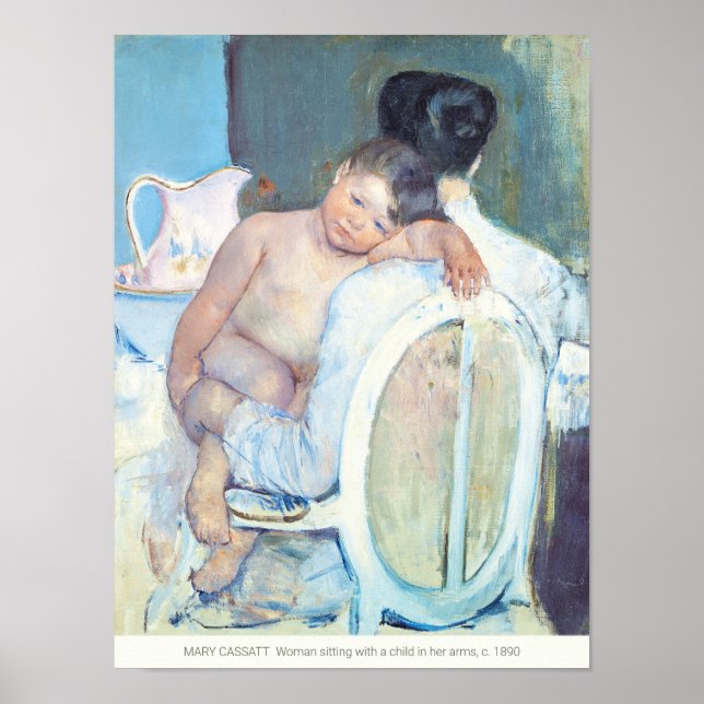 Affiche Mary Cassatt Femme assise avec bras enfants CC1205 (Devant)