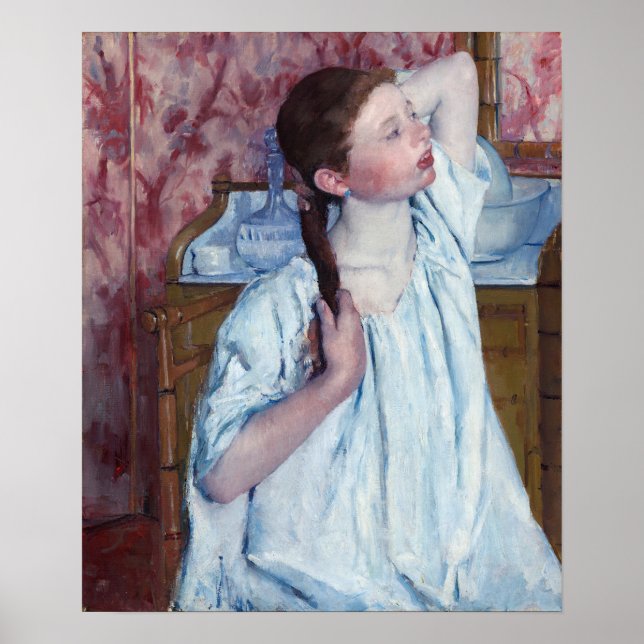 Affiche Mary Cassatt - Girl Arrange ses cheveux (Devant)