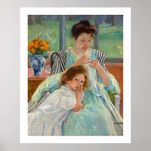 Affiche Mary Cassatt - Jeune mère coudre