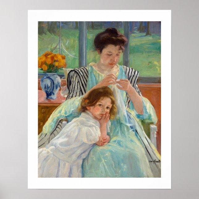 Affiche Mary Cassatt - Jeune Mère Couturière (Devant)