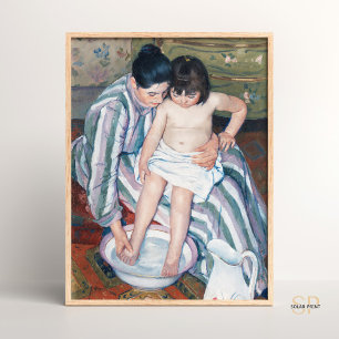 Affiche Mary Cassatt Les peintures de bain de l'enfant Art