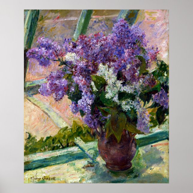 Affiche Mary Cassatt Lilacs dans une fenêtre (Devant)