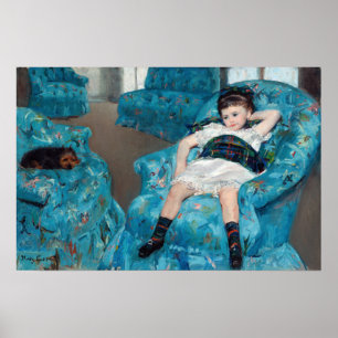 Affiche Mary Cassatt - Petite fille dans un fauteuil bleu