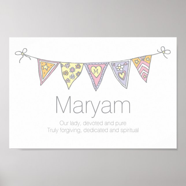 Affiche Maryam filles nom et signification du bottin (Devant)