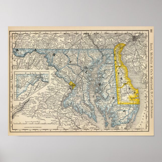 Affiche Maryland, DC et Delaware (Devant)