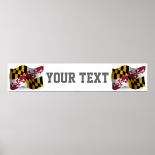 Affiche Maryland Waving Flag Banner