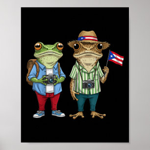 Affiche Más Fotos Porto Rico Drapeau Ricain Sapo Concho