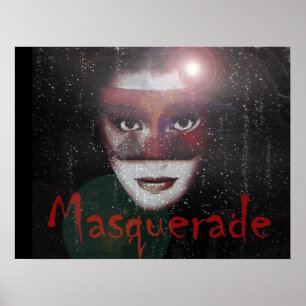 Affiche Mascarade Masqué Boule Masqué Femme Masquée Art Dé