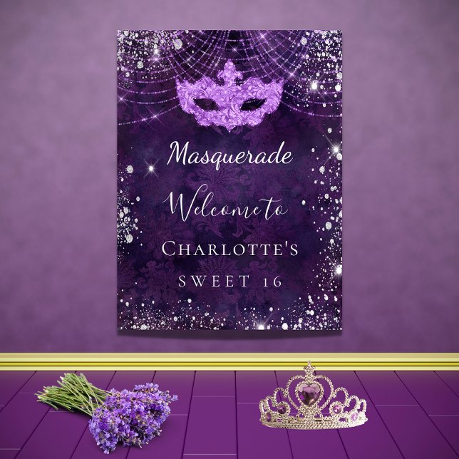 Affiche Mascarade violet pailleté de poussière d'argent Sw (Créateur téléchargé)